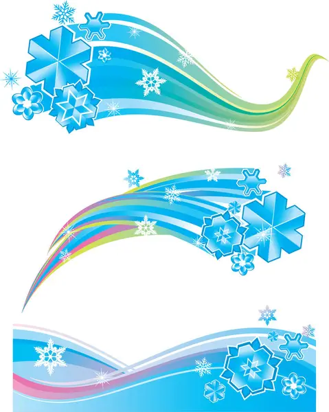 Fond Noël Avec Flocons Neige Étoiles — Image vectorielle