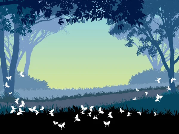 Hintergrund Der Vögel Wald — Stockvektor