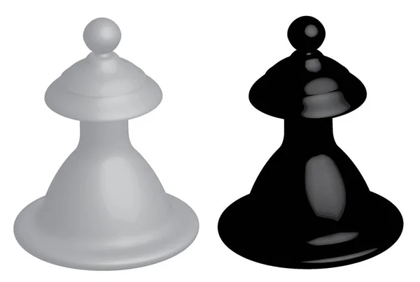 白い背景のチェスピース Dイラスト — ストックベクタ