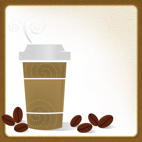 コーヒーカップとコーヒー豆 — ストックベクタ