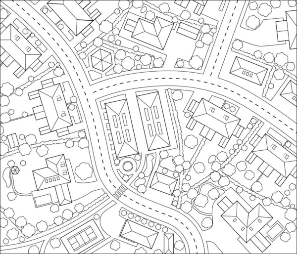 Mapa Ciudad Ilustración Vectorial — Archivo Imágenes Vectoriales