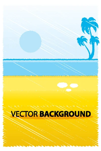 Summer Beach Tropical Sea — Stockvektor