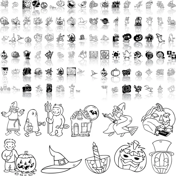 Set Iconos Halloween Vector — Vector de stock
