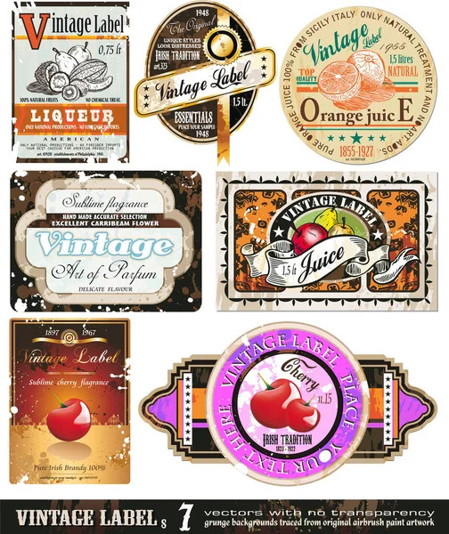 Vintage Vector Collection Premium Quality Labels Badges — Stock Vector