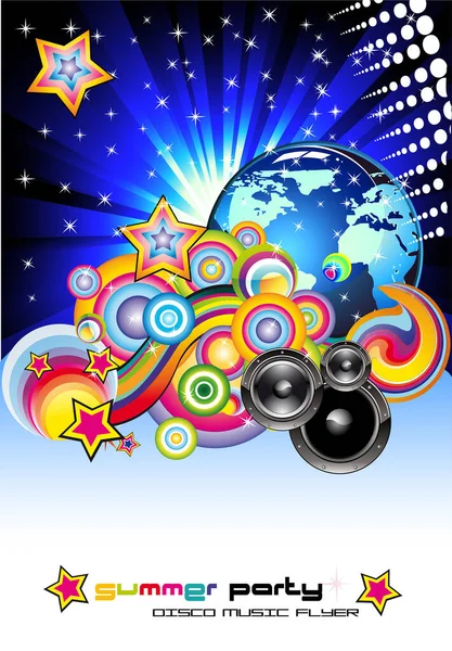 Background Music Elements Disco Background — Stock Vector