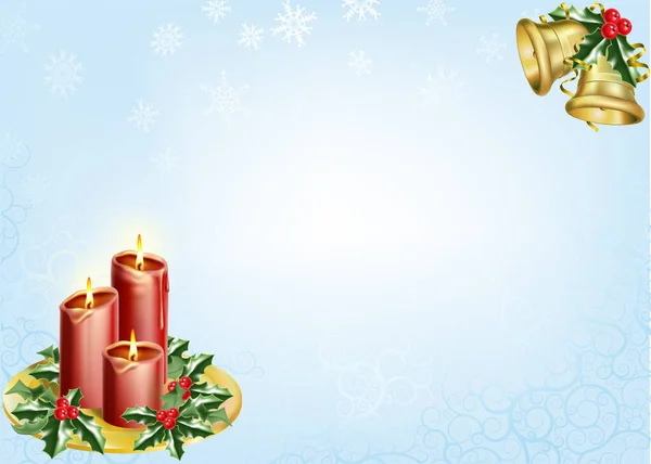 Kerst Achtergrond Met Kaarsen Moderne Vector Illustratie — Stockvector