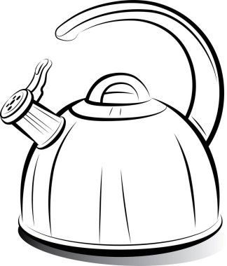 Beyaz arka plan üzerinde su ısıtıcısı