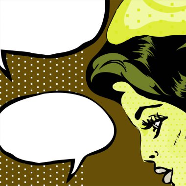 Konuşma baloncukları ve pop sanatı olan bir çizgi roman balonu. vektör illüstrasyonu