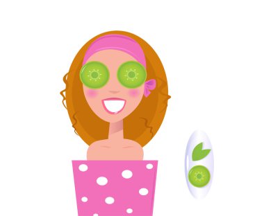 Maskeli tatlı kız.