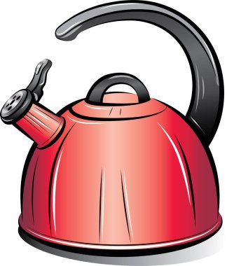 kırmızı çaydanlığın çizgi film görüntüsü