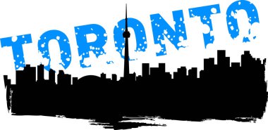 Toronto şehir metni siyah beyaz şehir manzarası arkaplanı
