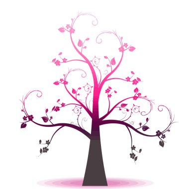 soyut arkaplan ağacı, çiçek vektör illüstrasyonu