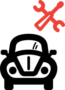 araba tamir servisi simgesi, vektör illüstrasyonu