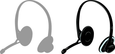 vector set of headphones on white background clipart