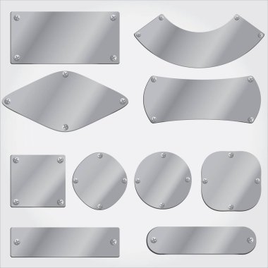 Gümüş metal pankartlar.