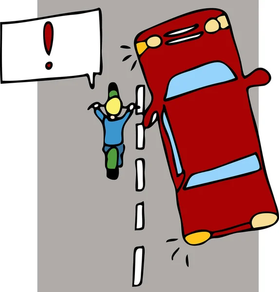 Personaggio Dei Cartoni Animati Incidente Stradale — Vettoriale Stock