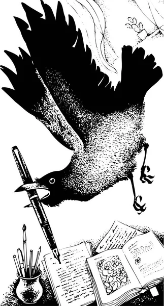 Moderna Illustrazione Vettoriale Uccello — Vettoriale Stock