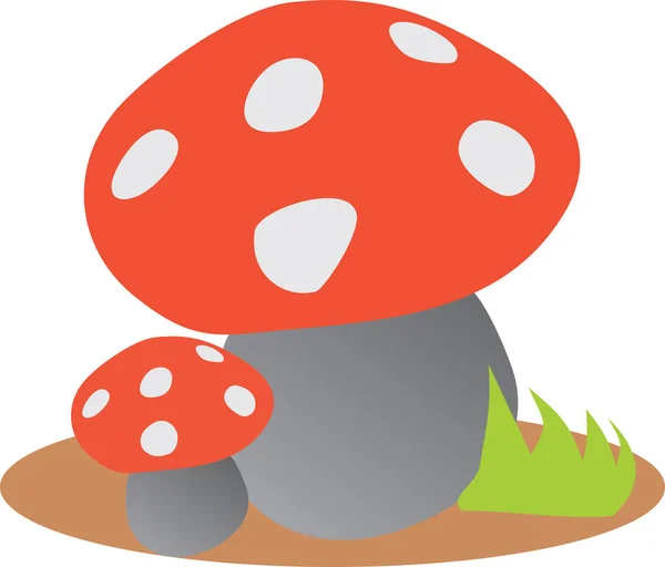 Cogumelos Ilustração Sobre Fundo Branco — Vetor de Stock