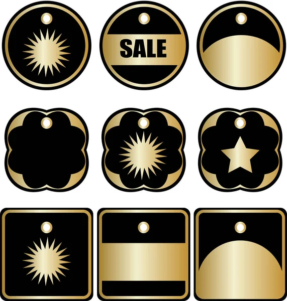 Goldene Verkaufssymbole Auf Weißem Hintergrund Vektorillustration — Stockvektor