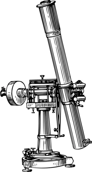 Telescopio Vintage Ilustración Vectorial Moderna — Vector de stock