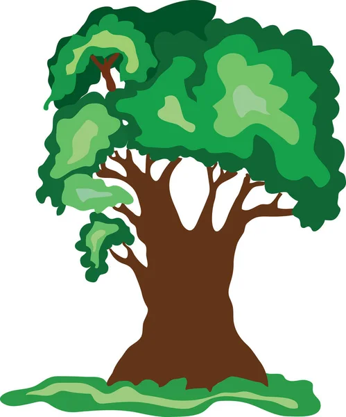 Copac Ilustrație Vector Fundal Alb — Vector de stoc