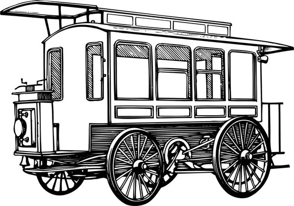 Illustration Vectorielle Tram Vintage — Image vectorielle