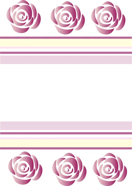 Vector Illustratie Met Roze Rozen Witte Achtergrond — Stockvector