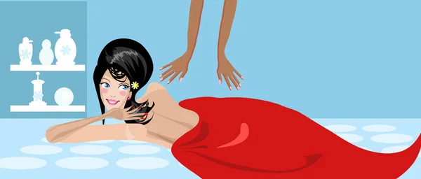 Ilustración Mujer Baño — Vector de stock