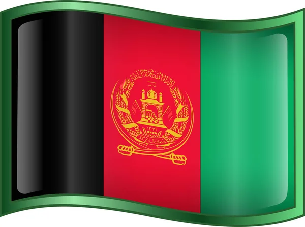 Flagge Afghanistans Glänzender Knopf — Stockvektor