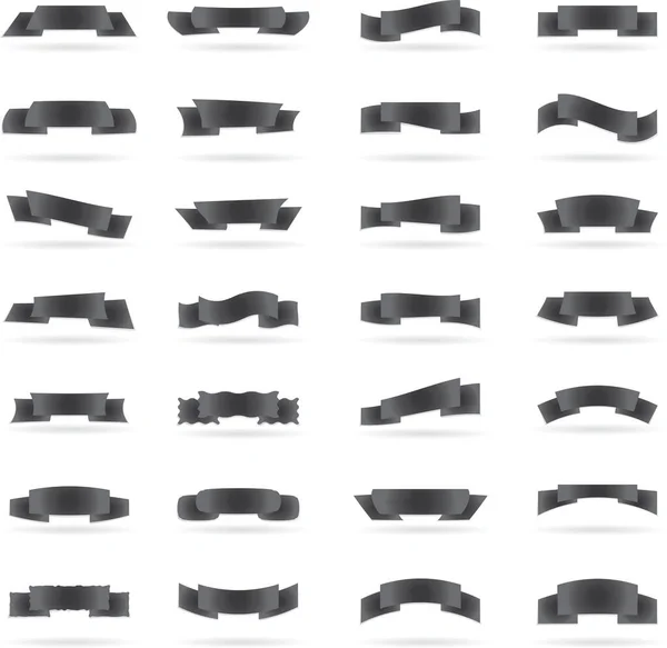 Bannières Noires Set Illustration Vectorielle — Image vectorielle
