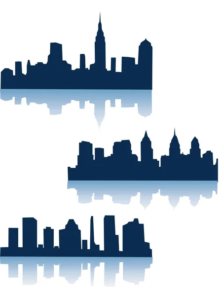Vector City Skyline Silhouette City — Stock Vector