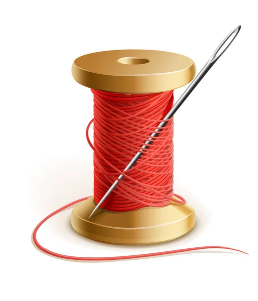 Thread Needle Sewing — Stock Vector
