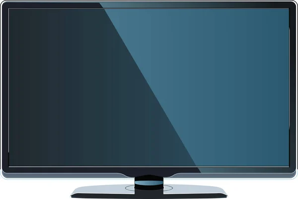 白い背景の黒いスクリーンが付いているモニター ベクトル イラスト — ストックベクタ