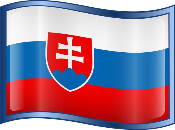 Vlag Van Slowakije Witte Achtergrond — Stockvector