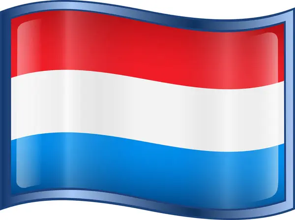Luxemburger Flagge Auf Weißem Hintergrund Vektorillustration — Stockvektor