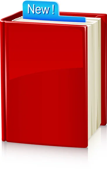 Roter Bucheinband Mit Blauem Lesezeichen — Stockvektor