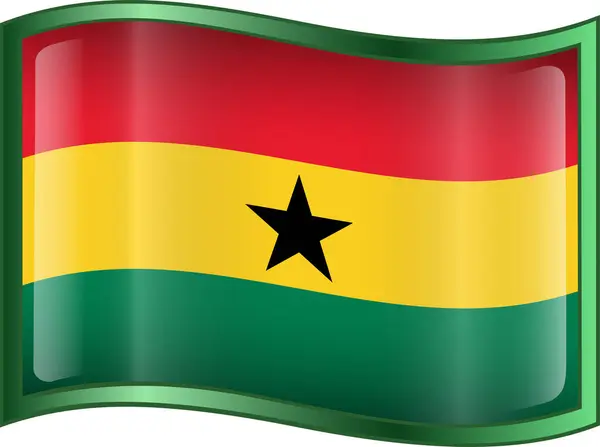 Flagge Der Ghanas Ikone Der Nationalflagge Isoliert Auf Weiß — Stockvektor