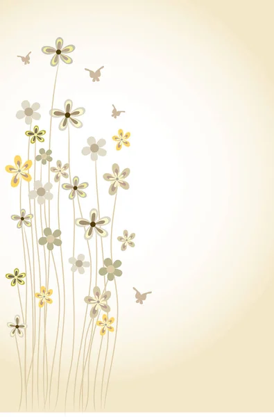 具有花卉元素的漂亮装饰背景 矢量插图 — 图库矢量图片