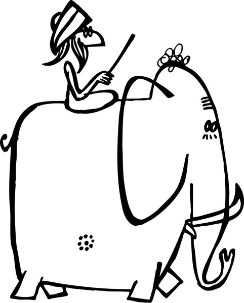 Ilustração Vetorial Homem Dos Desenhos Animados Elefante — Vetor de Stock