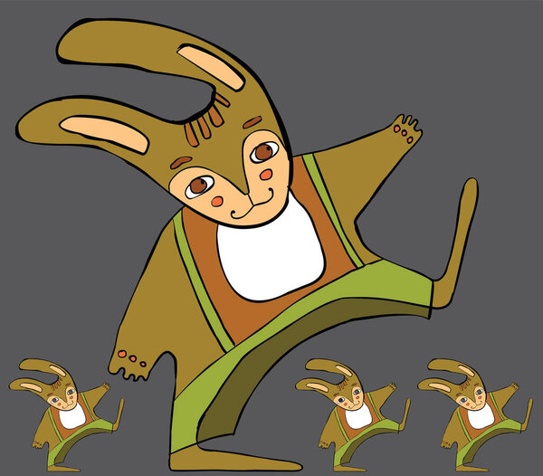 смешной мультяшный кролик.