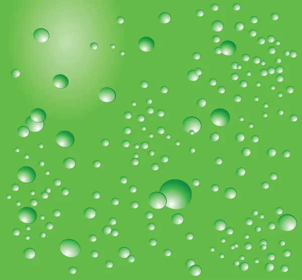 Vannbobler Grønn Bakgrunn – stockvektor