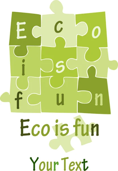 Illustration Vectorielle Puzzle Écologique Vert — Image vectorielle