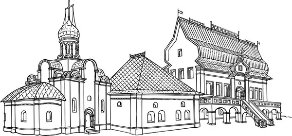 Vektorillustration Der Altstadt — Stockvektor