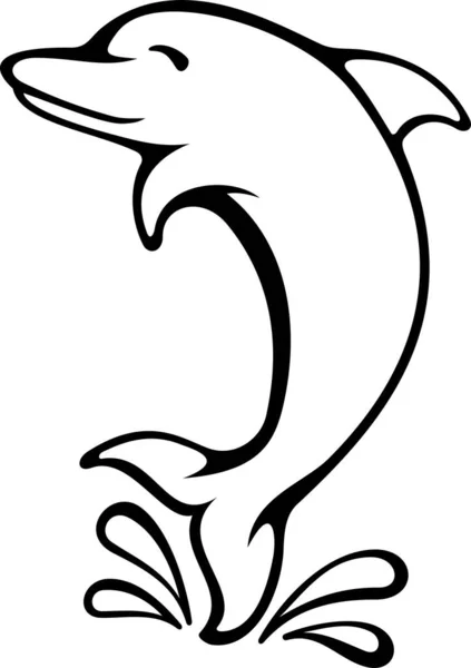 Delfinsymbol Einfache Design Vektor Illustration — Stockvektor