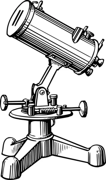 Disegno Vettoriale Bianco Nero Telescopio — Vettoriale Stock