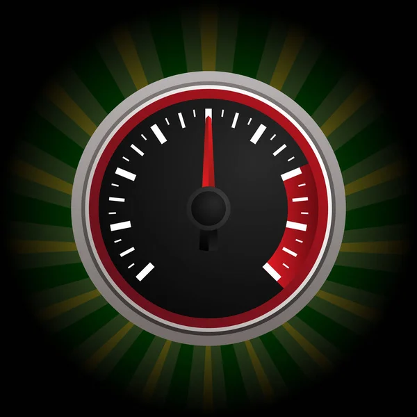Speedometer Sign Black Green Gradient — Stock Vector