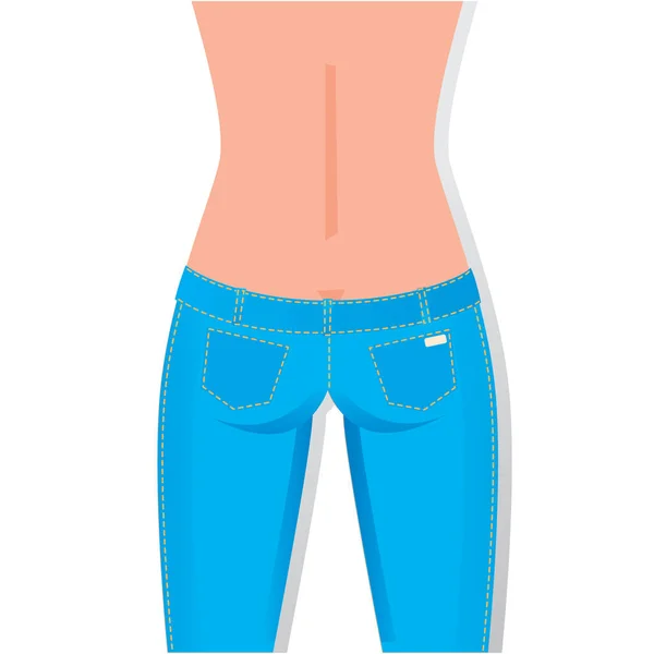 Vektor Illustration Kvinnliga Bär Jeans — Stock vektor