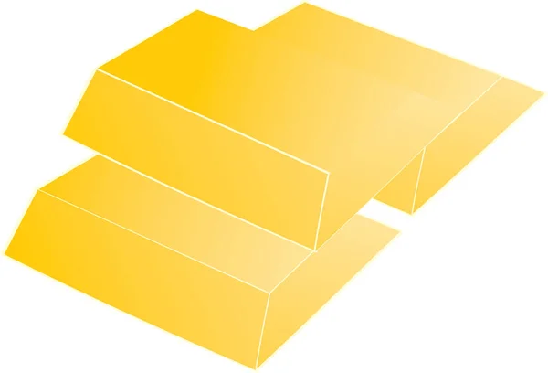 白い背景で隔離された空の黄色いボール紙箱 — ストックベクタ