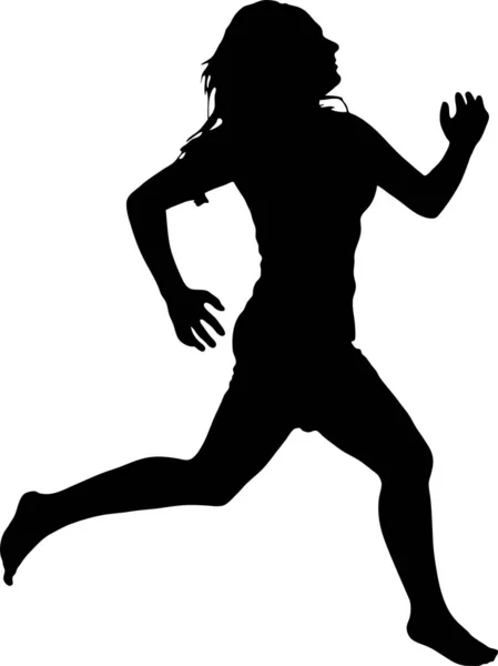 Διανυσματική Σιλουέτα Της Γυναίκας Που Τρέχει — Διανυσματικό Αρχείο
