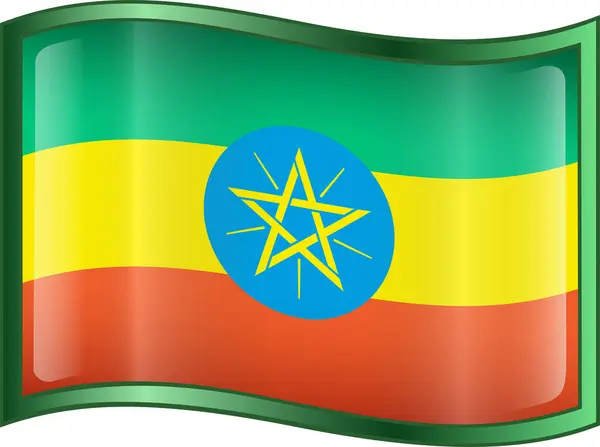 Flaga Etyopii Falista Flaga Tkaniny — Wektor stockowy